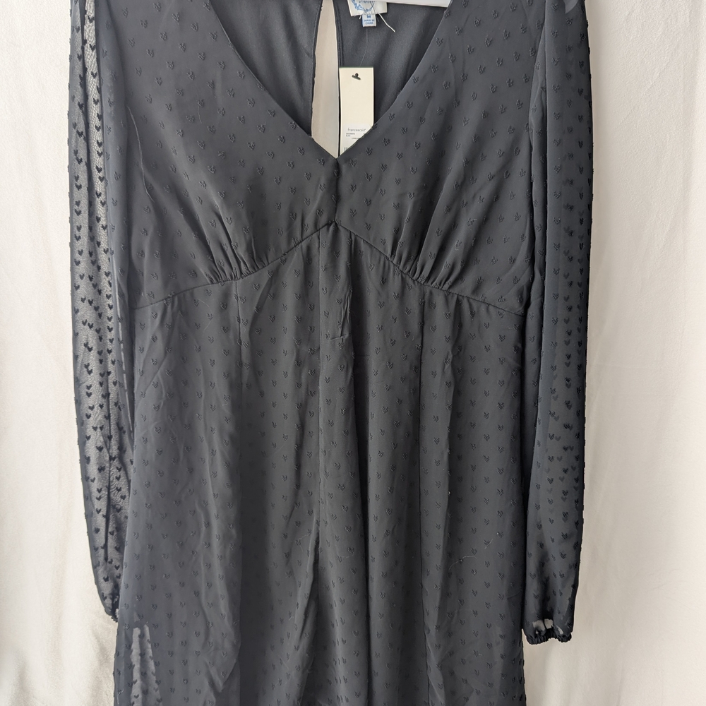 Francesca's Collections Charcoal Long Sleeve Dress